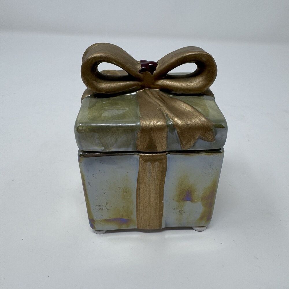 Yankee Candle Gift Box Tealight Candle Holder Silver Gold Christmas Holiday